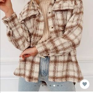 Oversized flannel jacket from 12th tribe.  looks cute on. Originally paid $85